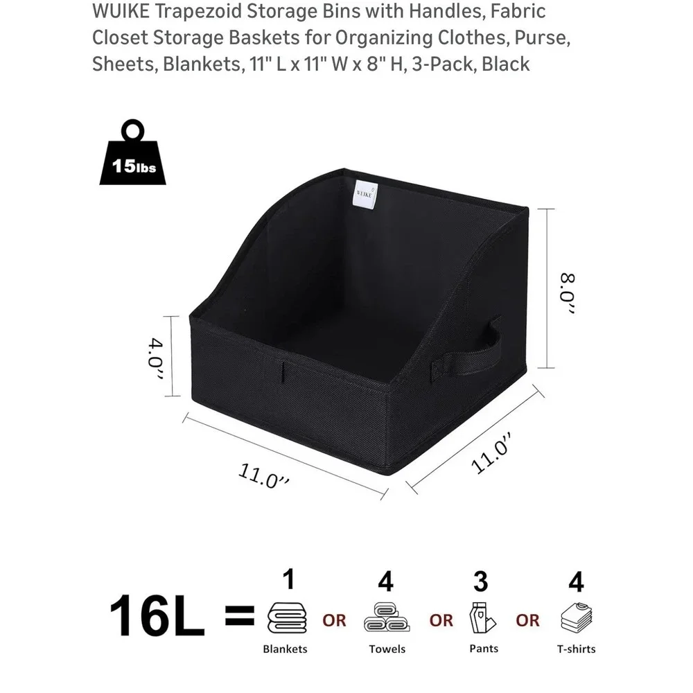 Decorative Storage Baskets for Closet,‎ 3-Pack, Large